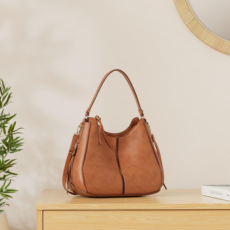 Realer Purses for Women Handbags Ladies Hobo bag Bucket Purse Medium Designer Faux Leather - Image 2